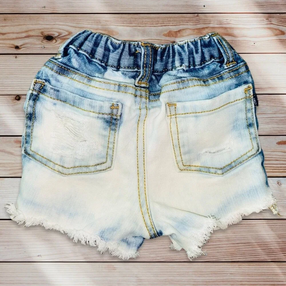 A2 Oshkosh bgosh cutoff jean denim shorts distressed bleached 18 months mini mam